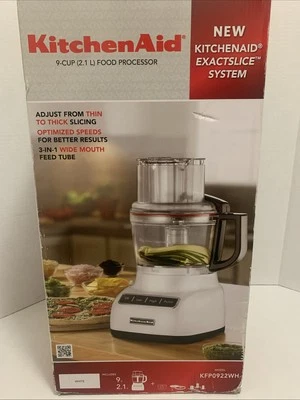 KitchenAid KFP0922WH White 9 Cup Food Processor New Open Box - Image 1 of 4