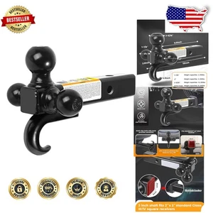 Versatile Triple Ball Mount Trailer Hitch 2" Receiver 10000 Lbs Capacity - Picture 1 of 10