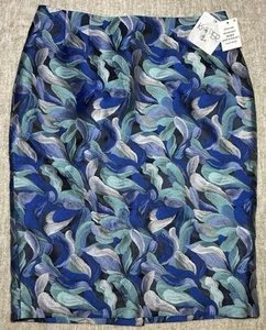 Neu mit Etikett Kasper Damen bestickt blau Stretch gruselig Bleistiftrock Größe 6 Small - Bild 1 von 5