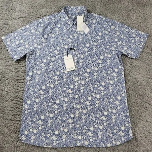 Abercrombie & Fitch Blue Floral Print Button Down Shirt Men’s Size Large Tall - Picture 1 of 7