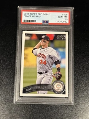 2011 Topps Pro Debut Bryce Harper #196 Rookie RC PSA 10 - Image 1 of 2