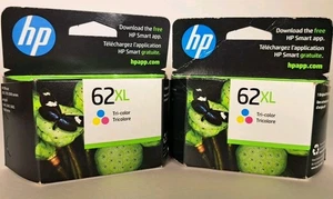 HP 62XL Wysokowydajny trójkolorowy wkład atramentowy Termin ważności: 12-2026 2-pak - Zdjęcie 1 z 2