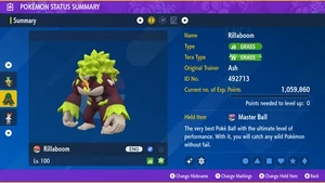 Pokemon Scarlet and Violet PSV - Shiny 6IV Rillaboom - Picture 1 of 3