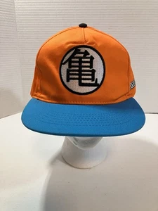 Dragonball Z Orange Snapback Hat Embroidered Logo Blue Bill Goku - Picture 1 of 5