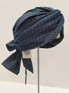 Lock & Co Hatters Turban Style Hat Valbonne Polka Dot Navy NWT - Bild 1 von 9