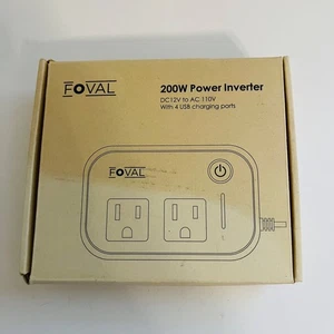 200W Auto Wechselrichter DC12V auf AC 110V mit 4 USB Ladeanschlüssen - Bild 1 von 6