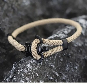 Bracciale Uomo Corda Tartaruga Doppio Strato Cachi | Boho Surfer Spiaggia Gioielli - Foto 1 di 1