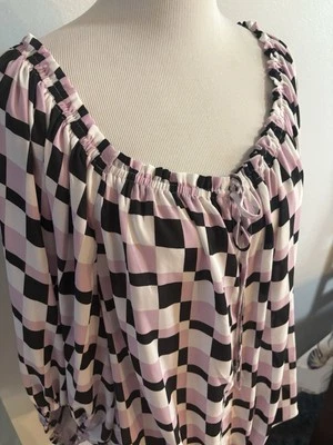 NWT Cato Woman’s 22/24 W Blouse Colorful Stripe Off Shoulder Smocking Top Plus - Image 1 of 4