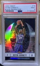 2006 Topps Finest Kevin Garnett 91/99 BLACK REFRACTOR PSA 9 *Pop 2* #16