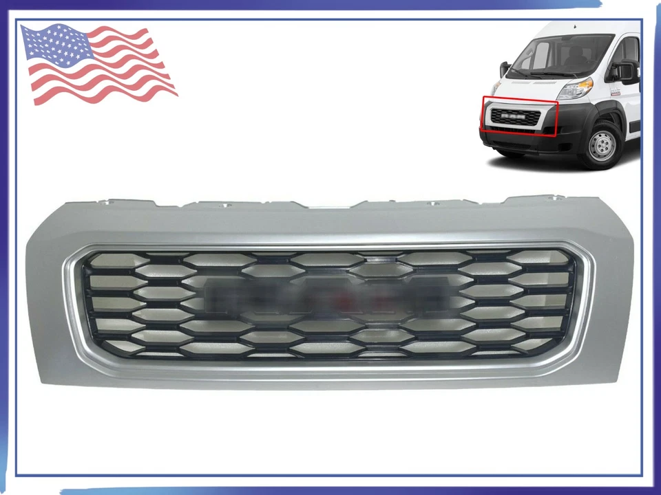 For 2019-2022 Promaster Grille Front Bumper Grille Silver 1500-3500 Foto 1 de 4