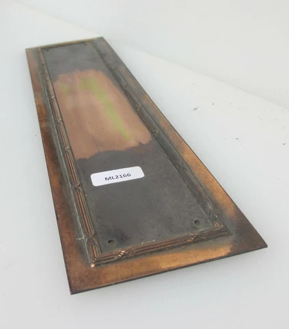 Victorian Door Handle Finger Push Plate Antique Old Vintage Copper Plated Brass Cover