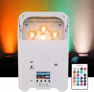 Rechargeable Uplight APP Wireless Control 6x18w RGBWAUV Battery LED Par Light - Picture 1 of 17