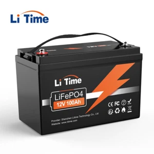 Litime 12V 100Ah LiFePO4 Lithium Battery 100A BMS for RV Off-grid Trolling Motor - Picture 1 of 12