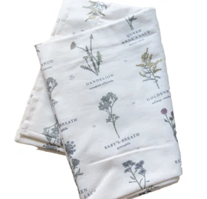 Herbs Flowers Plants Gardening Garden Flannel Pillowcase 20"x31" Handmade - Picture 1 of 3