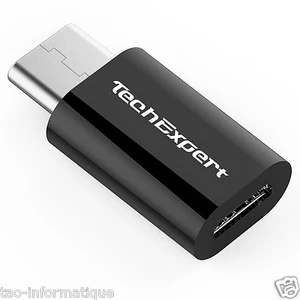 Adaptateur usbC micro usb pour brancher des périph micro-usb sur port usb C noir - Imagen 1 de 2