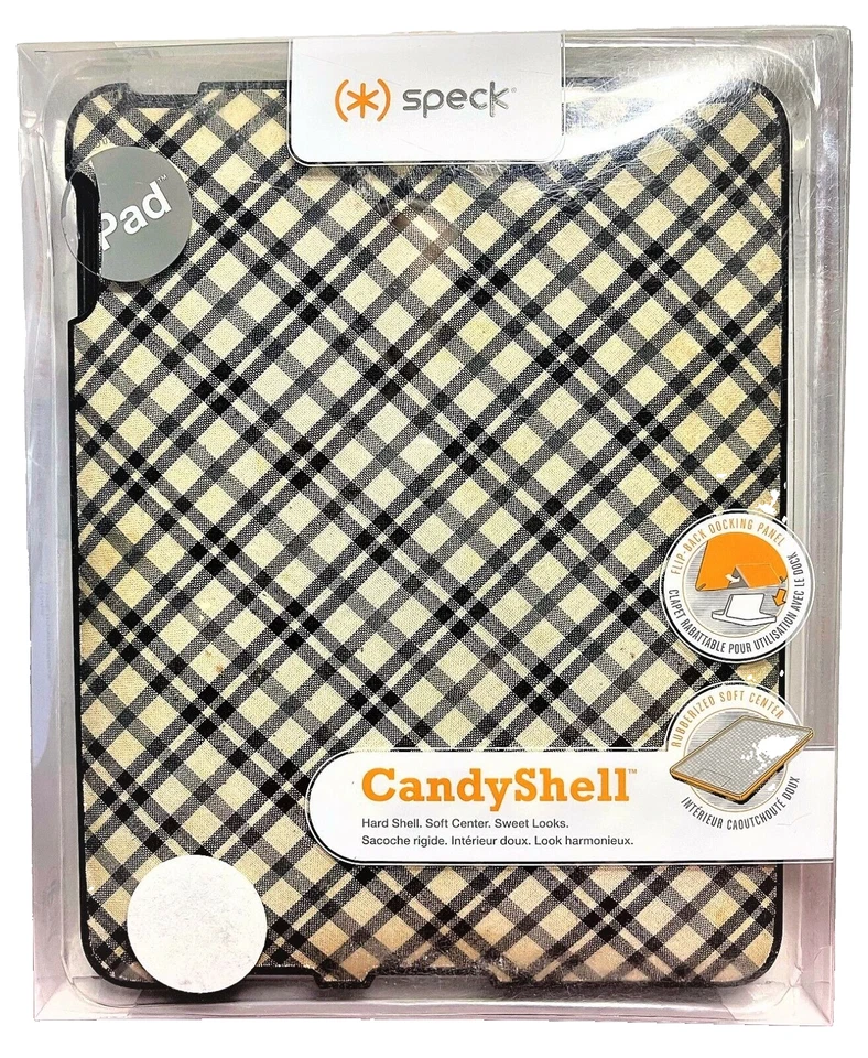 Speck Candy Shell iPad Protective Cover:  Black and White:  SHIPS FREE & INSURED - Image 1 of 4