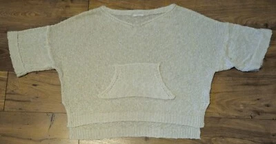 Easel Oversized Sweater Top Women's M/L Beige Open Knit Shirt Sleeve  - Image 1 of 4