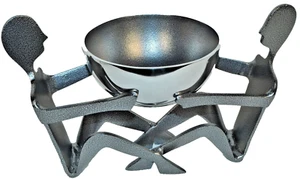 INSPIRED GENERATION Dos hombres y un cuenco tazón para servir aluminio cepillado nuevo en caja - Imagen 1 de 9