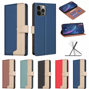Splice PU Leather Wallet Phone Case For iPhone 16 15 14 13 12 11 Pro Max XR 7 8 - Picture 1 of 12