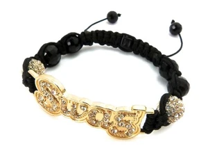SWAG Armband mit Strass Neu Kristall Kugeln Stil Makramee Verstellbare Passform - Bild 1 von 9