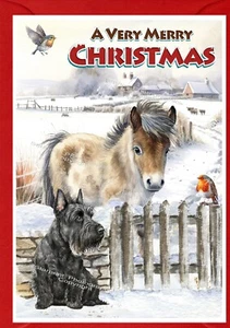 Scottish Terrier Dog Christmas Card A6 (4"x6") - Blank inside - by Starprint - Picture 1 of 1