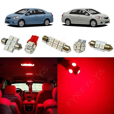 6x Kit de pacote interno de luzes LED vermelhas para 2007-2012 Toyota Yaris Sedan TY1R - Imagem 1 de 4