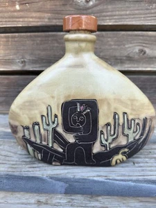 Mara Mexico Pottery Tequila Decanter Coyote Kokopelli Southwest Desert Cactus - Picture 1 of 5