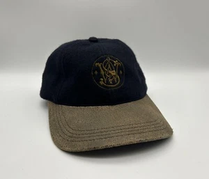 Vintage Smith & Wesson S&W Wool Strap Back Cap Hat Adjustable Navy Made in USA - Picture 1 of 16