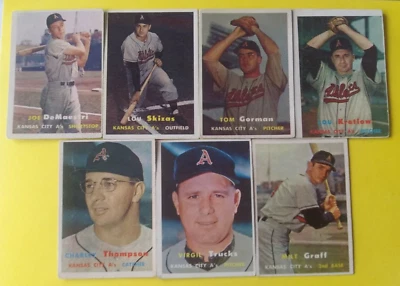 7-Card Lot 1957 Topps Kansas City Athletics Baseball (Lou Skizas/Virgil Trucks) - Image 1 of 4