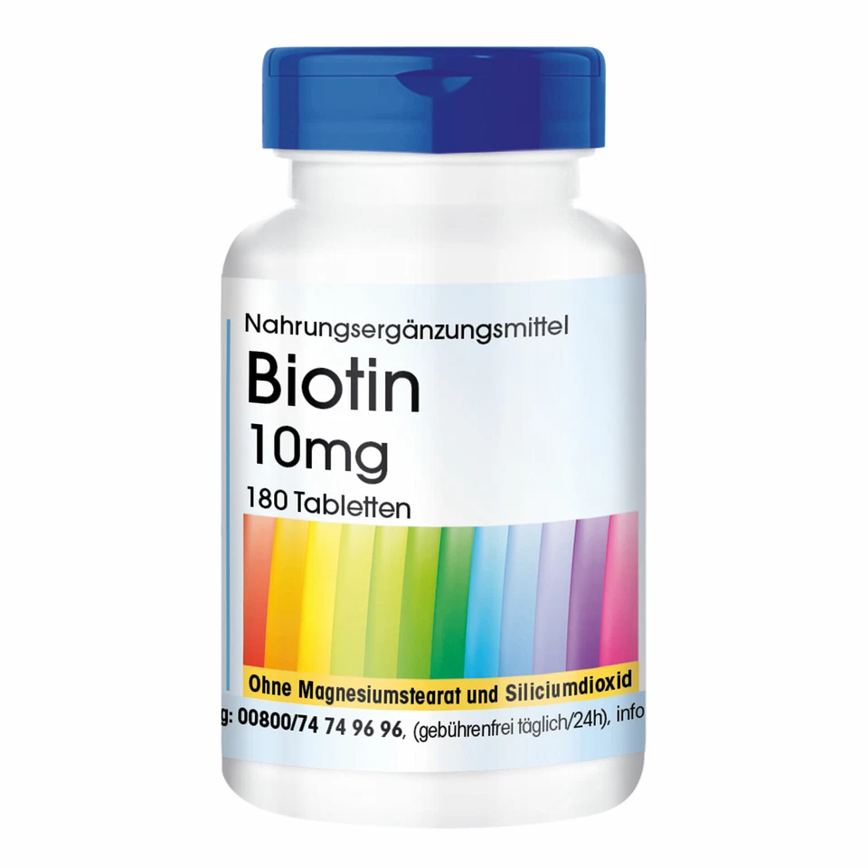 Biotin 10 mg -180 Tabletten für Haare, Haut & Stoffwechsel - vegan | fair & pure