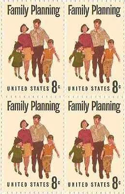 1972 Family Planning Block of 4 8c Postage Stamps - Sc# 1455 - MNH,OG cx310 - Image 1 of 1