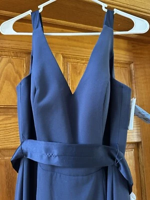 David’s Bridal Size 4 Long Bridesmaid Dress, Midnight Blue - Image 1 of 4