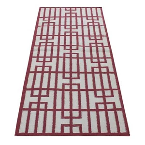 Alfombra reversible Kilim Runner de lana roja tejida a mano de 2'5""x6'1"" R87846 - Imagen 1 de 9