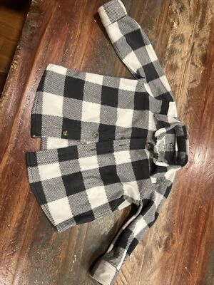 Camisa a cuadros de lana Jumping Beans para niños, manga larga de 18 meses, gris/blanco, franela Foto 1 de 2