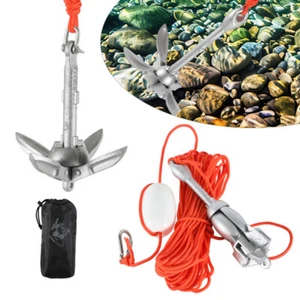 Bootsanker mit 20m Ankerleine Ankerset Faltanker Klappanker 0.7kg/1.5kg - Bild 1 von 11