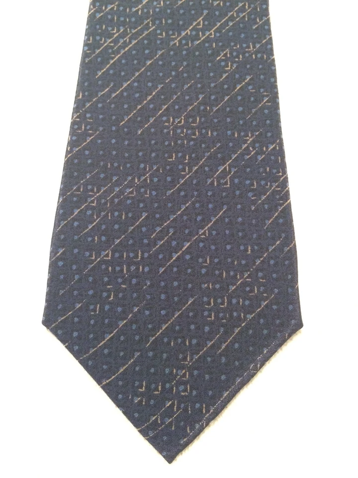 CORBATA HOMBRE EMANUEL UNGARO 3,25 X 57 NEGRA CON RAYAS AZULES Y DORADAS Foto 1 de 4