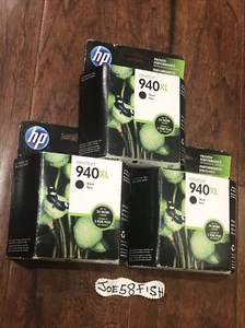 3 HP 940XL INK OFFICEJET C4906AN BLACK GENUINE NEW✅✅✅ - Picture 1 of 2
