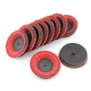 2"Flap Sanding Disc R Roloc Twist Lock Angle Grinder Buffing Deburring Wheel 60# - Picture 1 of 7