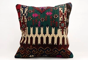 Kilim Pillow Cover, 20x20 in, Decorative Sofa Cushion, Handmade Boho Pillow - Picture 1 of 4
