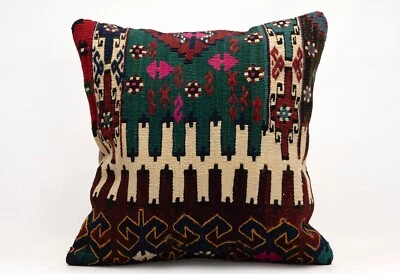 Kilim Pillow Cover, 20x20 in, Decorative Sofa Cushion, Handmade Boho Pillow - Image 1 of 4