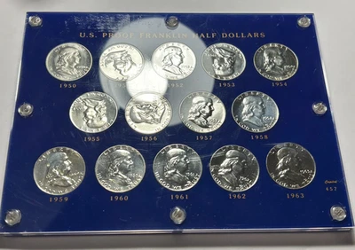 1950 TO 1963 COMPLETE PROOF FRANKLIN HALF DOLLAR COLLECTION / 14 COINS - Image 1 of 4