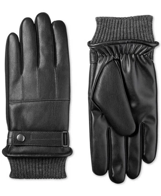 Guantes de invierno Smart Touch de cuero napa sintético negros L para hombre Foto 1 de 4
