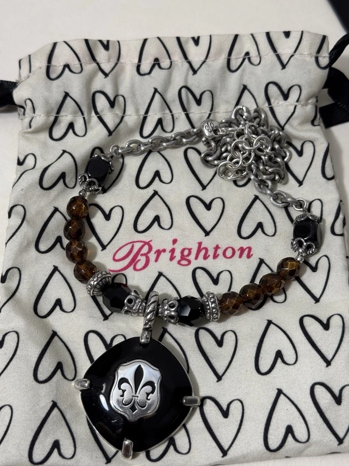 COLLAR BRIGHTON con Colgante Negro y Cristales Sowarovski 16” Foto 1 de 4
