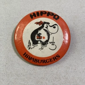 Distintivo spilla bottone hamburger ippopotamo diametro 1-5/8 pollici - Foto 1 di 2