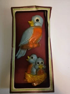 Vintage Miller Studio 1983 Mama & Baby Vogel Plaketten - Bild 1 von 5
