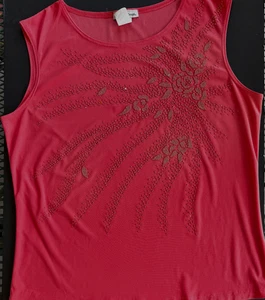 Beautiful Coral Ladies Sleeveless Top with Accents - Size XL - Picture 1 of 1