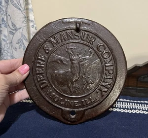 Antique 1893 Deere & Mansur Company Cast Iron Corn Planter Lid Moline IL Y2578B - Picture 1 of 4