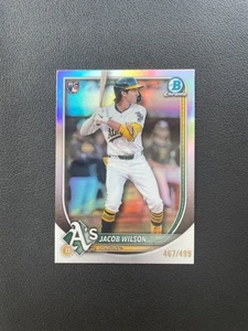2025 Bowman Chrome Jacob Wilson Rc Rookie Refractor 467/499 BJBY - Picture 1 of 5