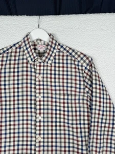 Hamilton Shirt Co 1883 kariertes Hemd mit Knopfleiste - elfenbeinfarben, blau, rot - Herren Small - Bild 1 von 8