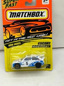 ERROR BLACK WHEEL 1993 MATCHBOX SUPERFAST #52 WHITE ESCORT COSWORTH RALLY CAR - Picture 1 of 5